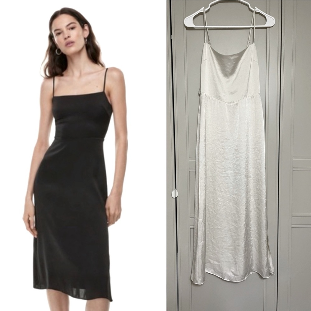Wilfred Black and Cream Midi Dress